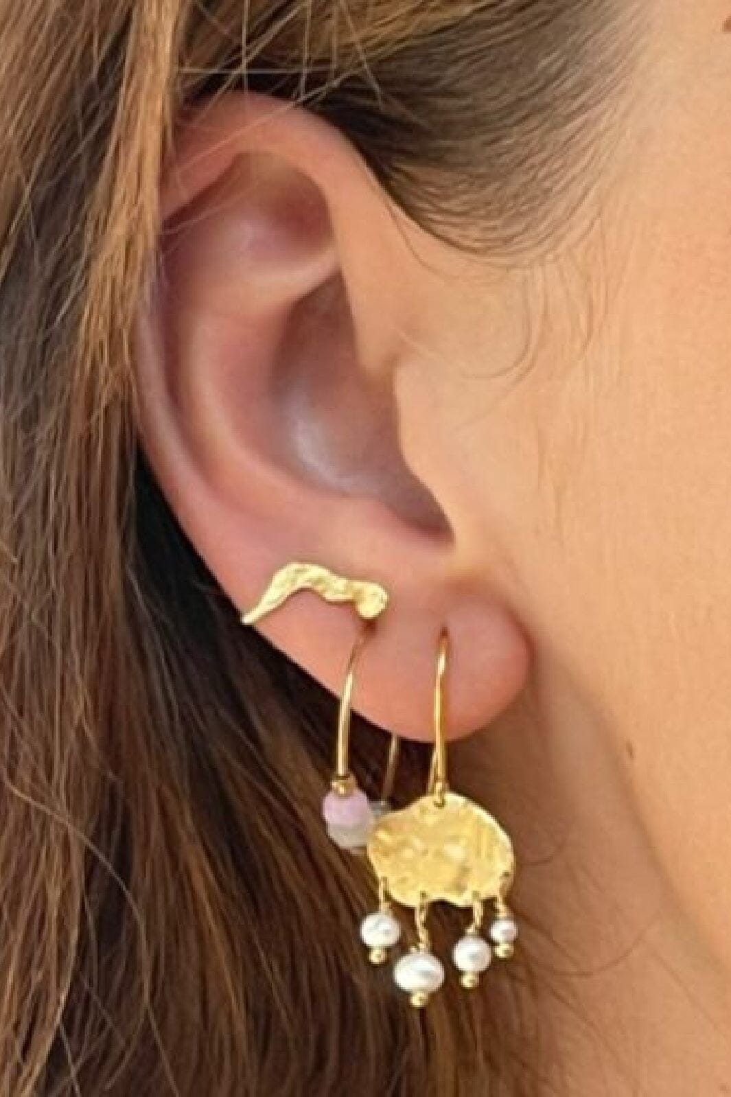 Stine A - Big Gold Splash Earring – Elegant Pearls - 1308-02-S Øreringe 