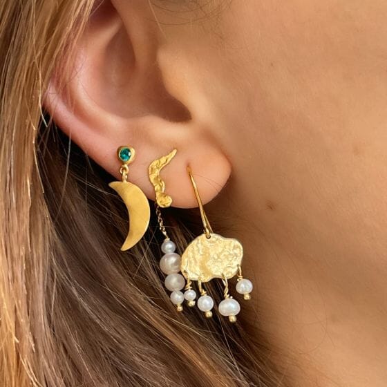 Stine A - Big Gold Splash Earring – Elegant Pearls - 1308-02-S Øreringe 