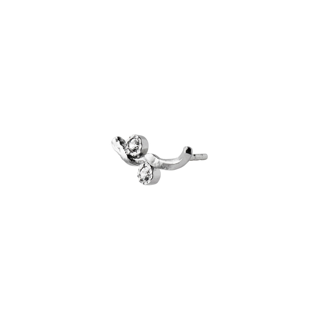 Stine A - Flow Earring With Two Stones Silver - 1322-00-S Øreringe 