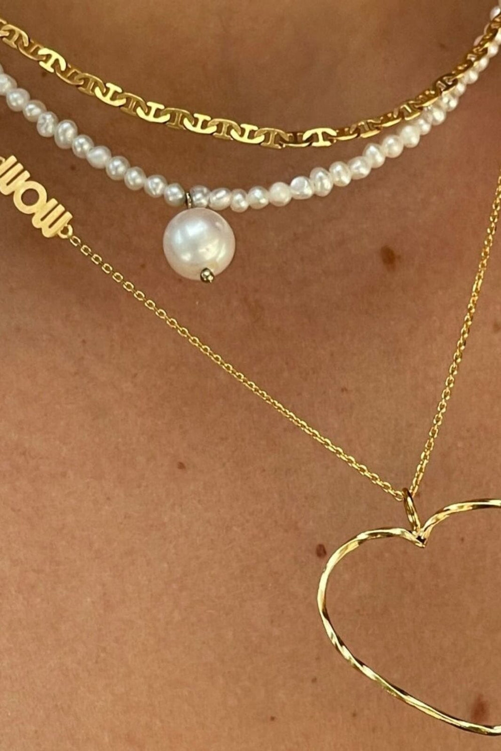 Stine A - Heavenly Pearl Dream Necklace Gold - Classy - 2045-02-Os Halskæder 