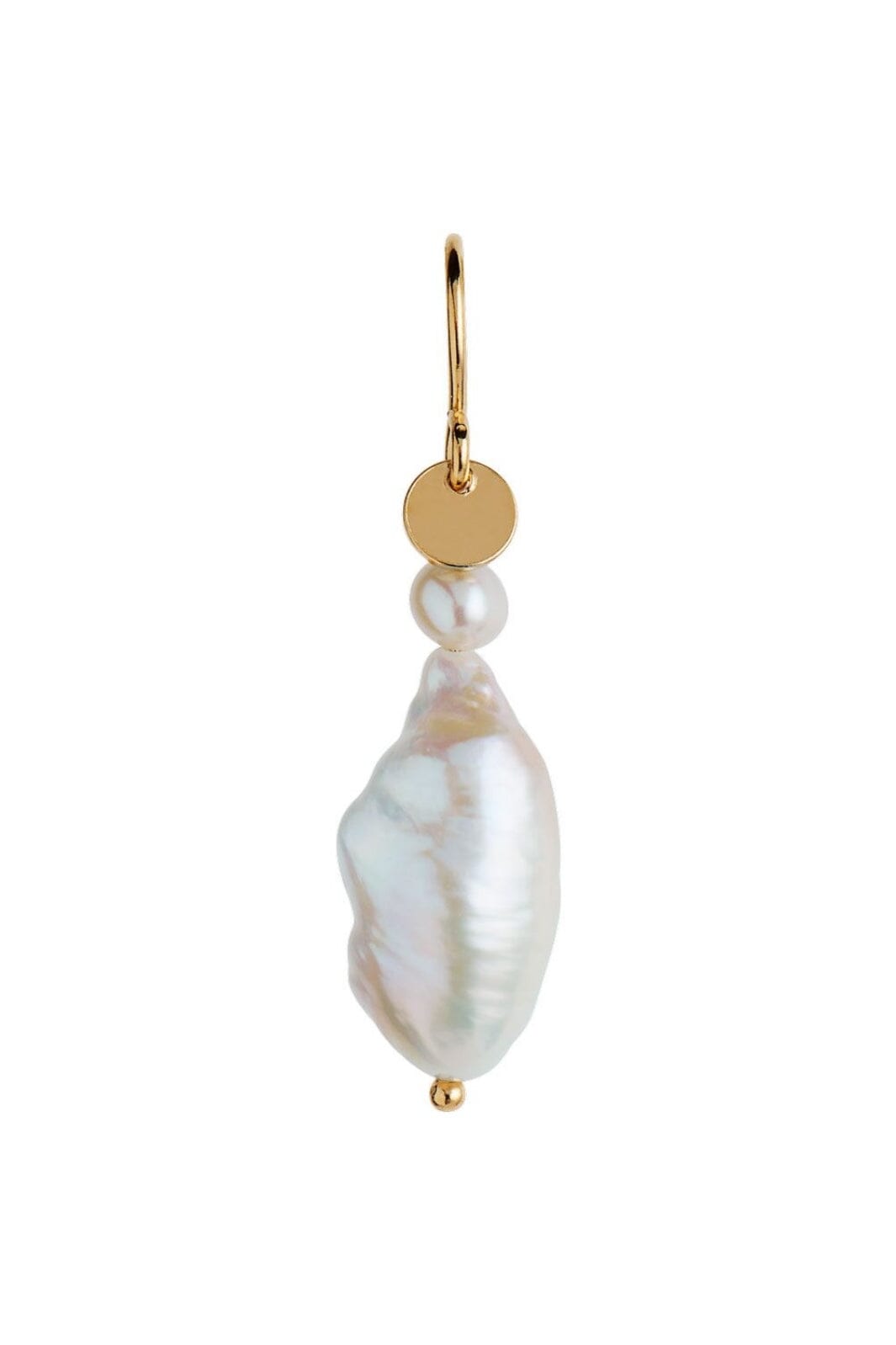 Stine A - Long Baroque Pearl Earring Peach Sorbet Gold - 1267-02-S Øreringe 