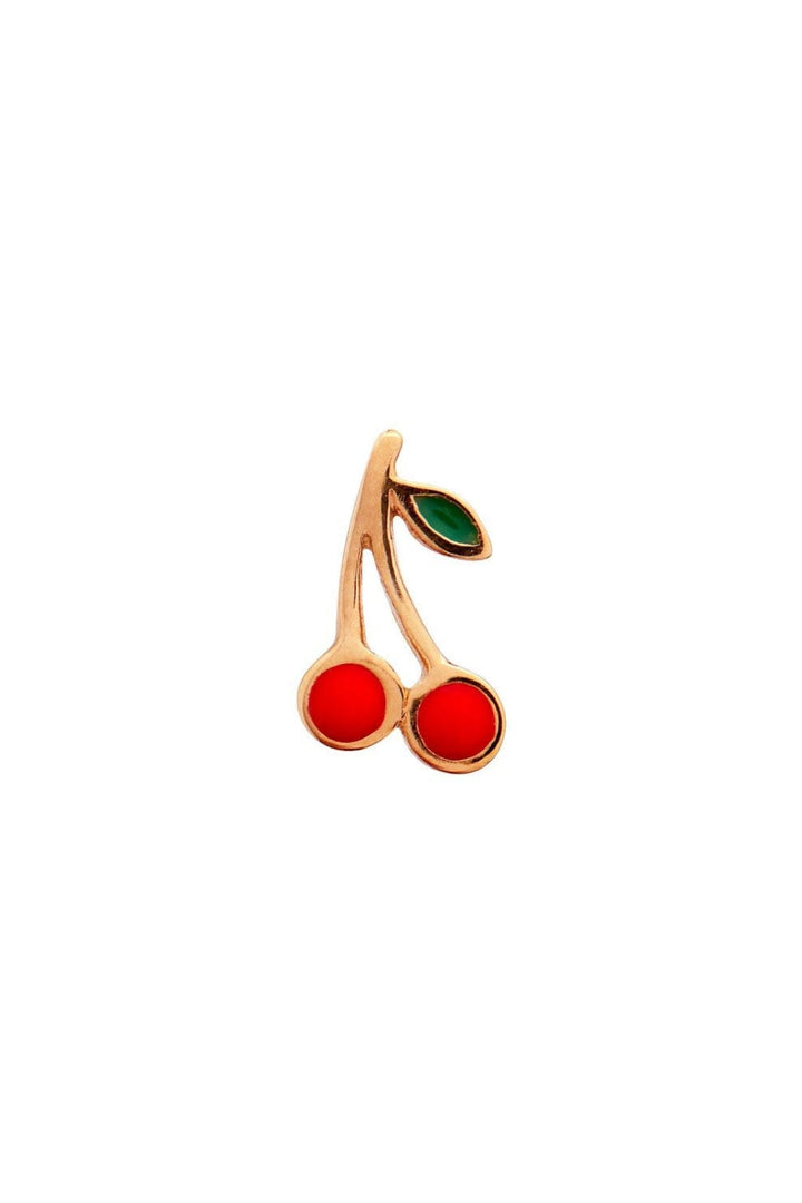 Stine A - Petit Cherry Earring Gold Enamel - 1162-02-S Øreringe 