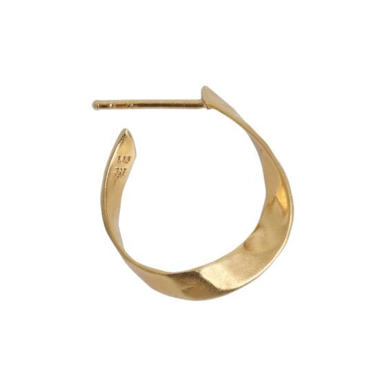Stine A - Twisted Hammered Creol Earring - Right Gold - 1179-02-R Øreringe 