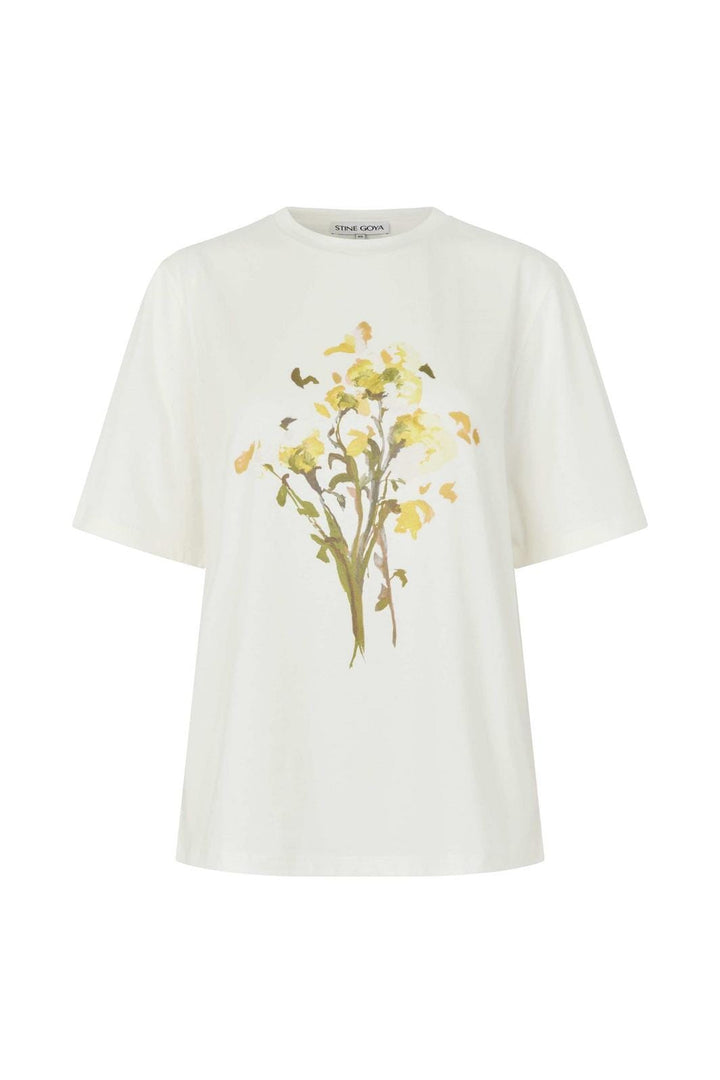 Stine Goya - 2243 Light Jersey, Short Sleeve T-shirtsg-ps26-t009-2243p - Petunia Bouquet, A Clean Slate T-shirts 