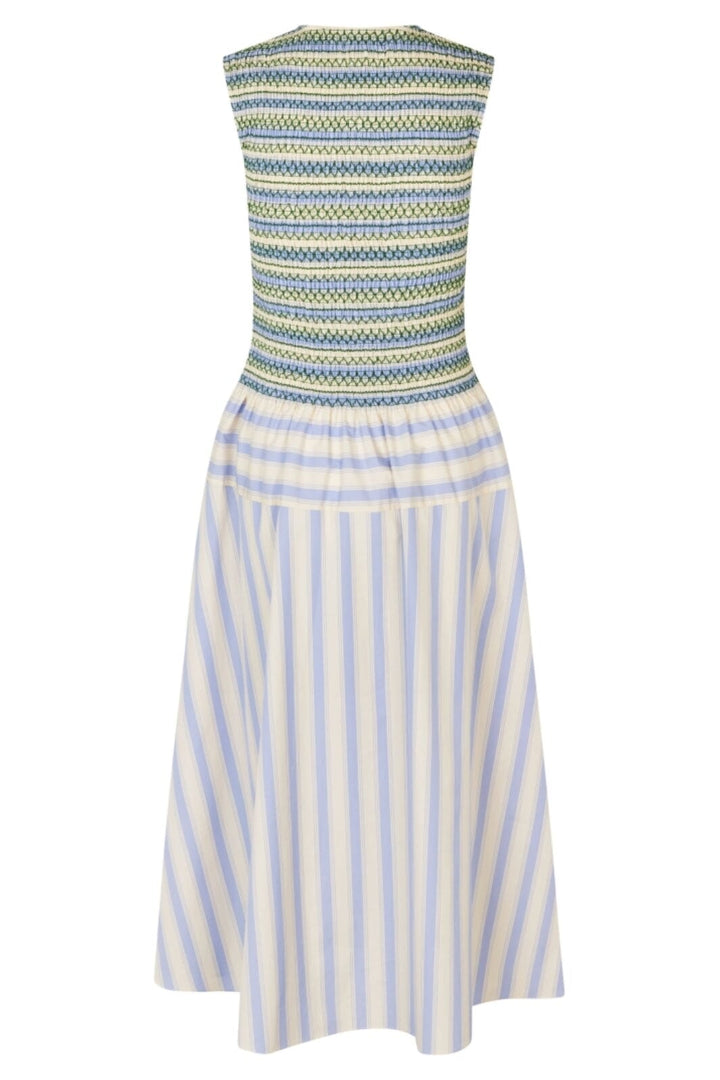 Stine Goya - 2367 Smocked Cotton, Smocked Gathered Tank Dresssg-pf25-d126-2367 - Pastel Stripes