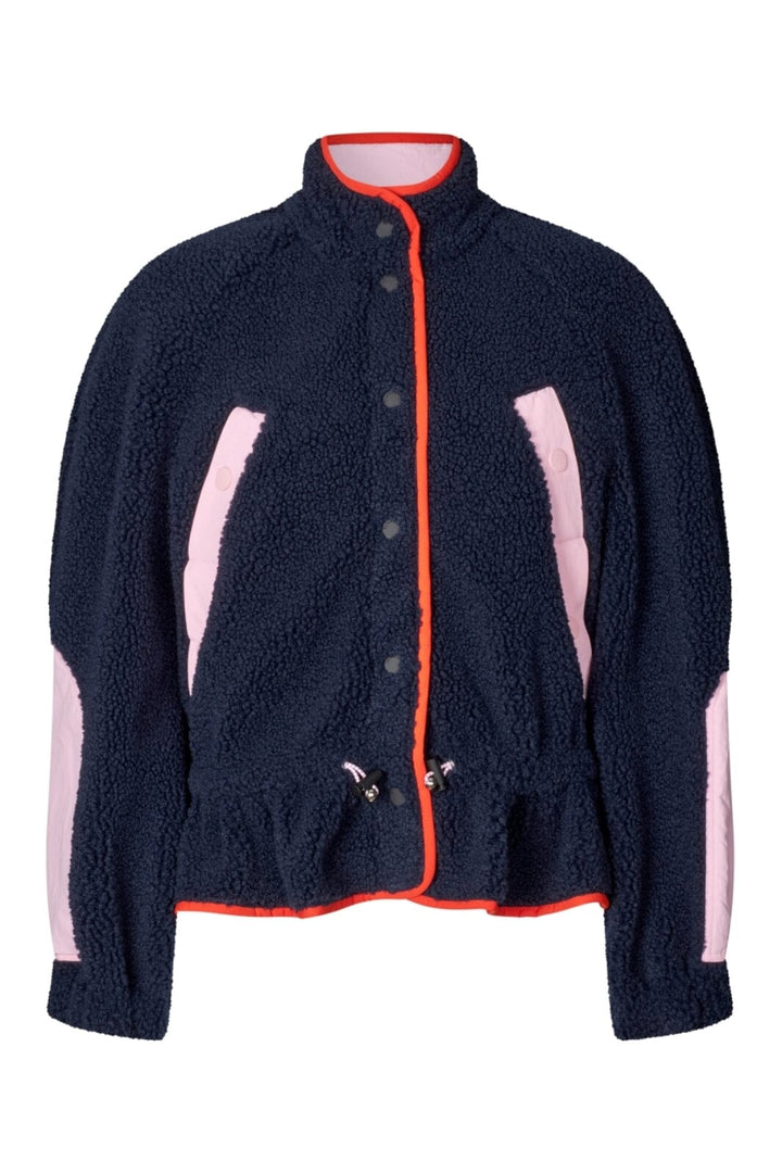 Stine Goya - 2412 Fleece / Nylon, Dropped Shoulder Gathered Jacketsg-aw25-j058-2412 - Black Iris