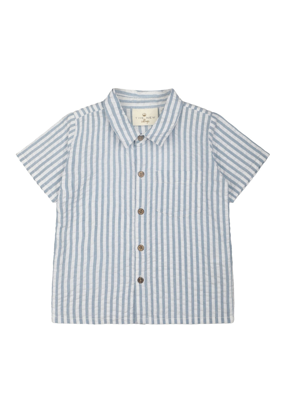 The New - Tnkai S_s Shirt - Blue Fog Skjorter 