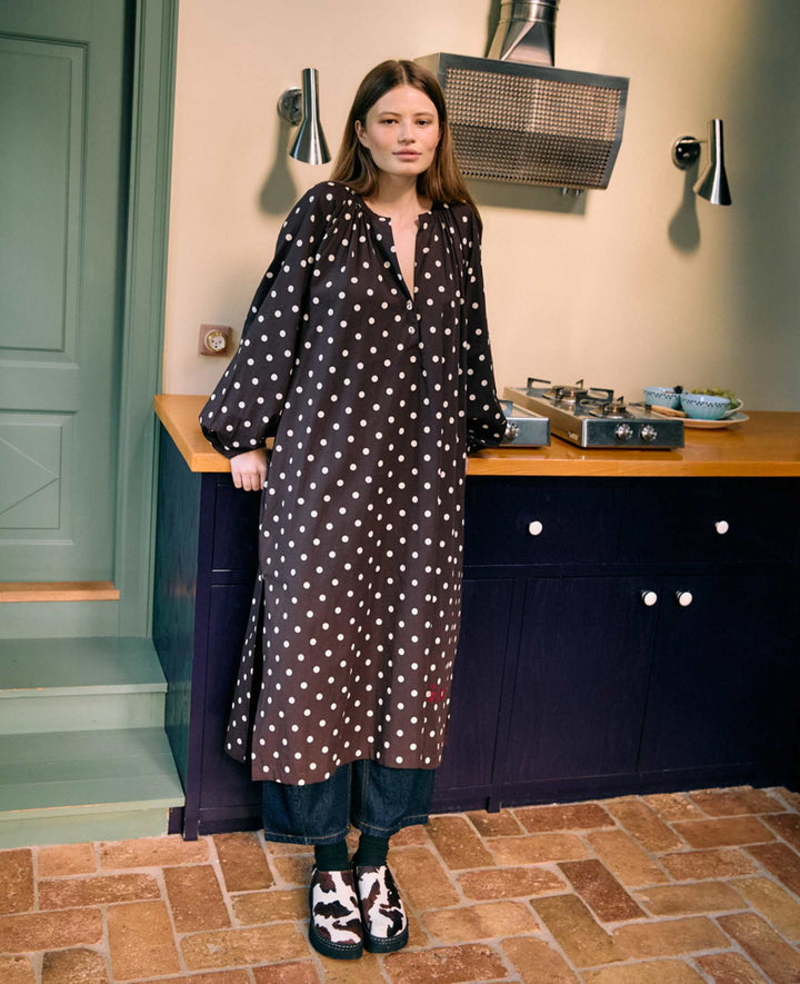 Sissel Edelbo - Lara Dress Se 2077 - Brown Dot