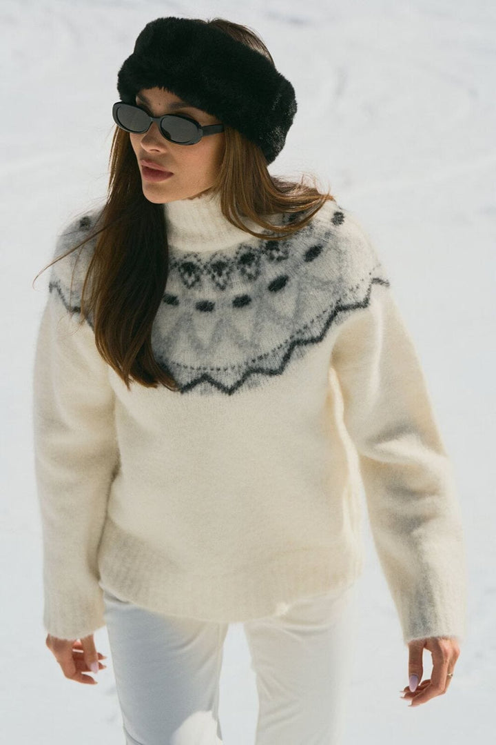 Twist & Tango - Champoluc Knitted Sweater 907077 - Fair Isle White Strikbluser 