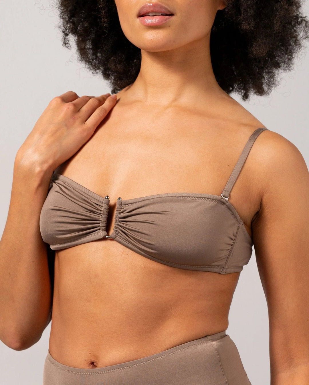 Understatement Underwear - Bandeau Bikini Top - Mauve Bikinier 