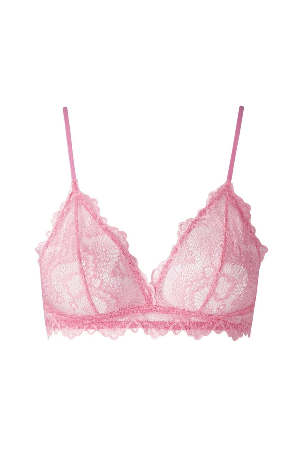 Understatement Underwear - Lace Triangle Bralette - Candy Pink BH 