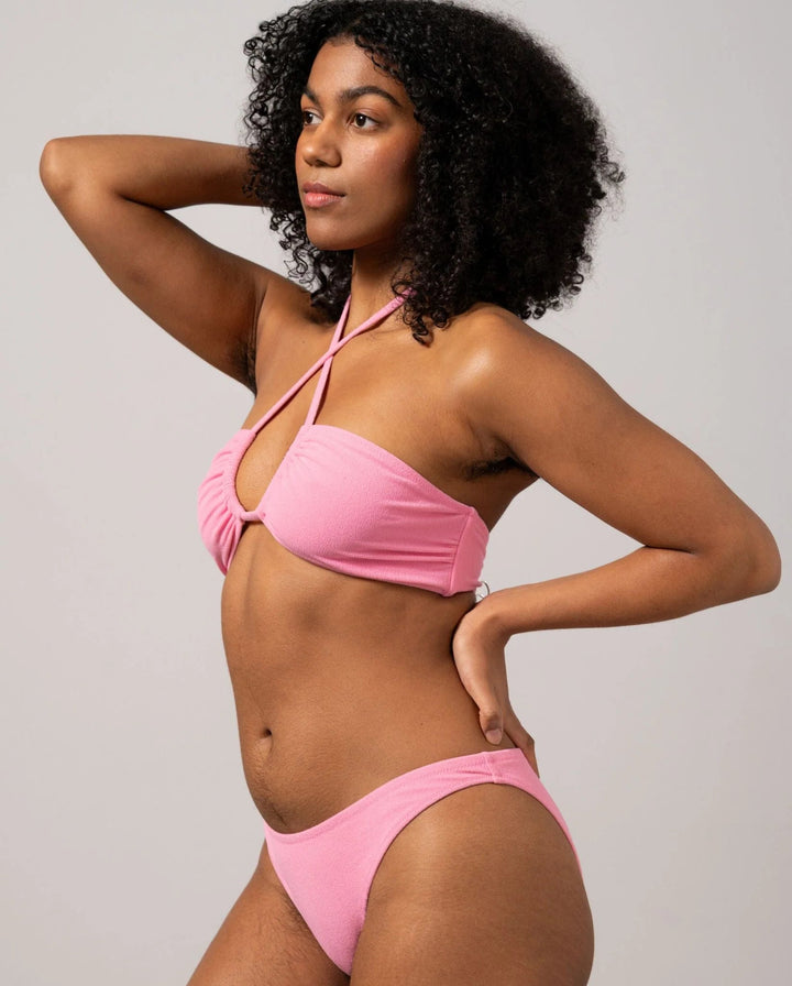 Understatement Underwear - Strappy Bandeau Bikini Top - Pink Bikinier 