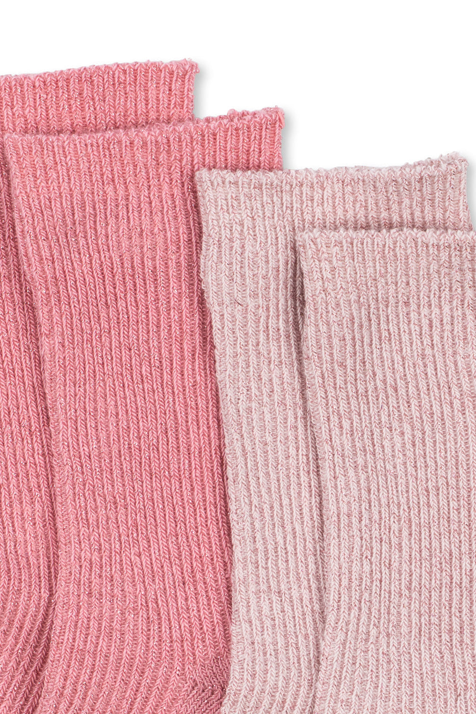 Konges Sløjd - 2 Pack Rib Glitter Socks Ks107389 - Rose Mix