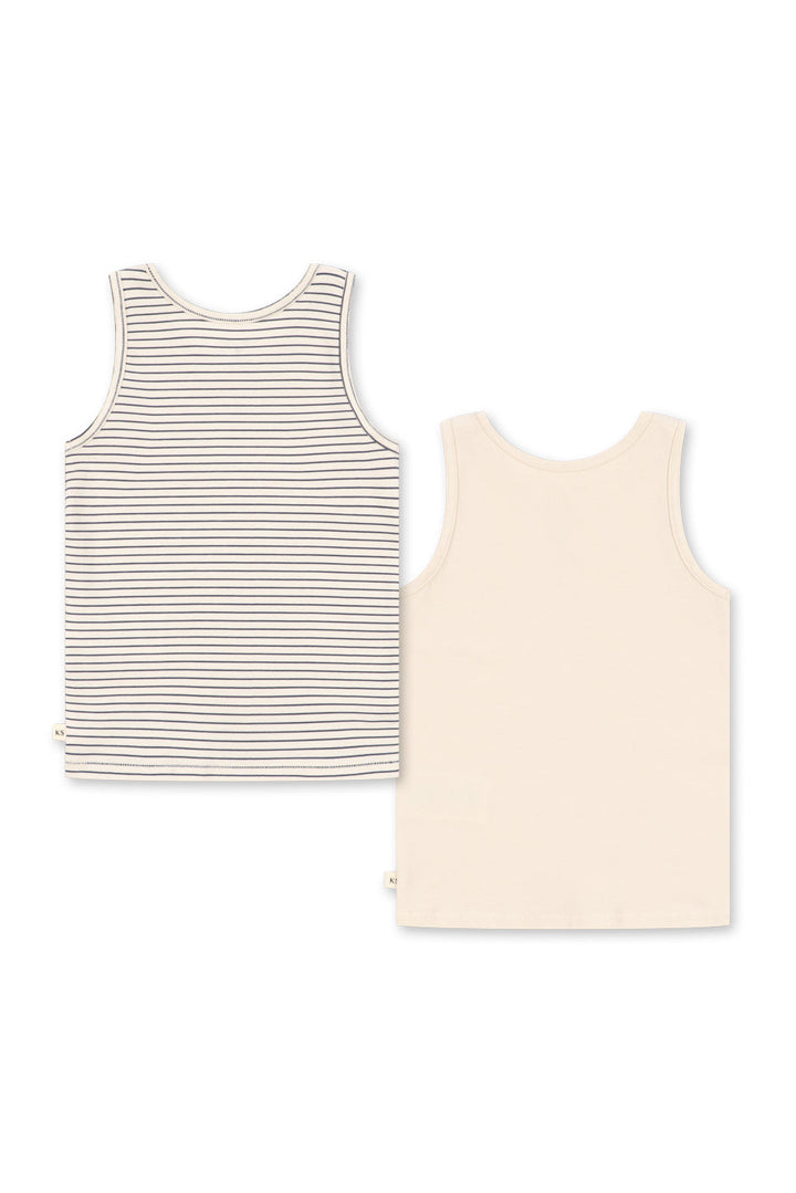 Konges Sløjd - Basic 2 Pack Tank Top Gots Ks107912 - Blue Stripe