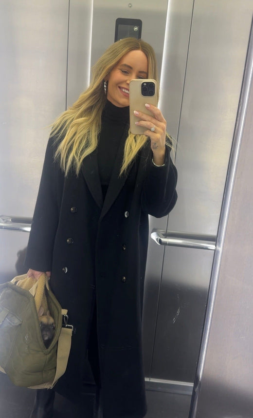 Valentin Studio - Boyfriend Wool Coat 160854 - 100 - Black Frakker 