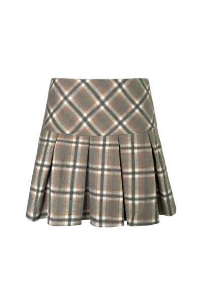 Valentin Studio - Check Mini Skirt Ch159412c - Sand Check Nederdele 