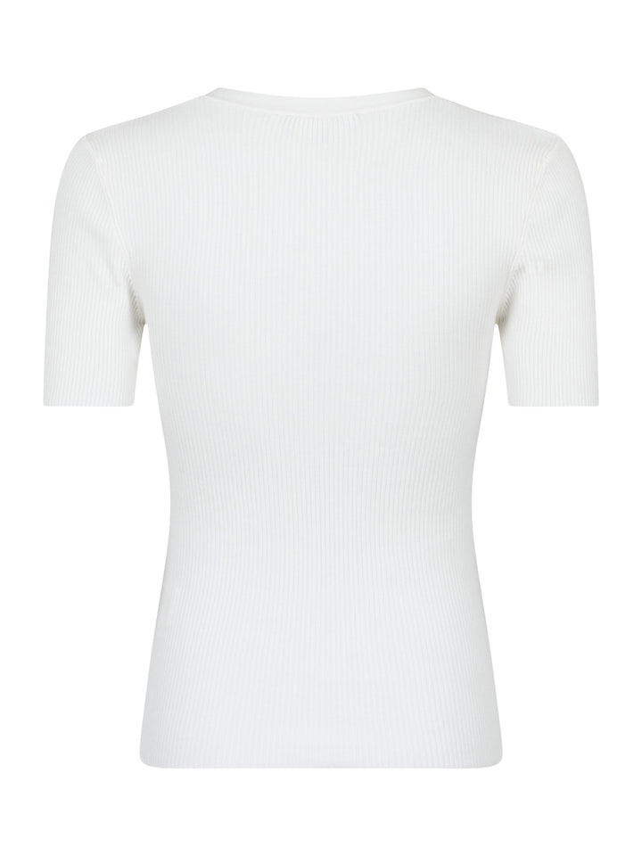 Valentin Studio - Gold Button Knit Tee Square - Off White T-shirts 