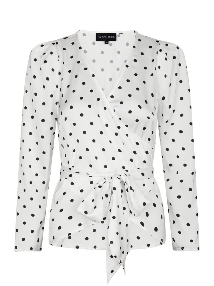 Valentin Studio - Josie Dot Blouse 167301 - 120 - White Bluser 
