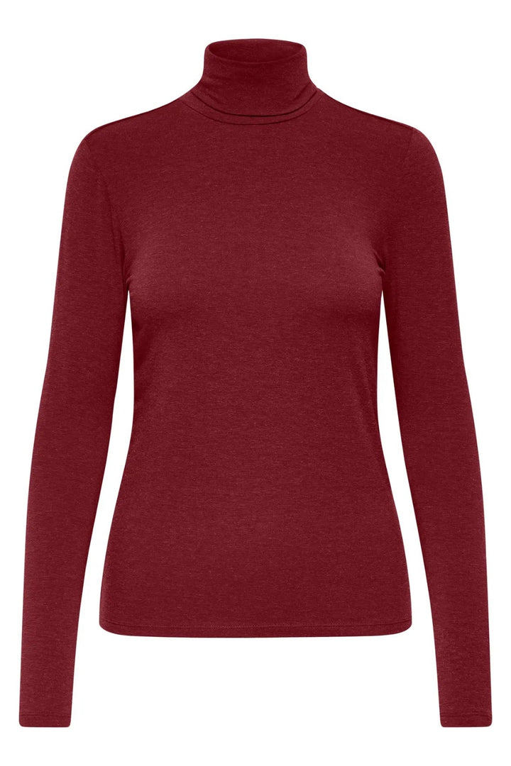 Only - Onlsia L/S Roll Neck Top Box - 4891631 Black Coffee Melange