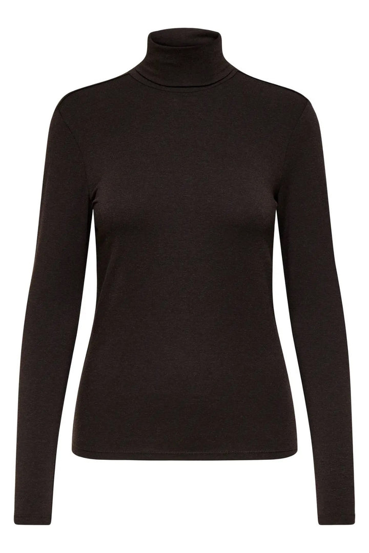 Only - Onlsia L/S Roll Neck Top Box - 4928790 Cabernet Melange