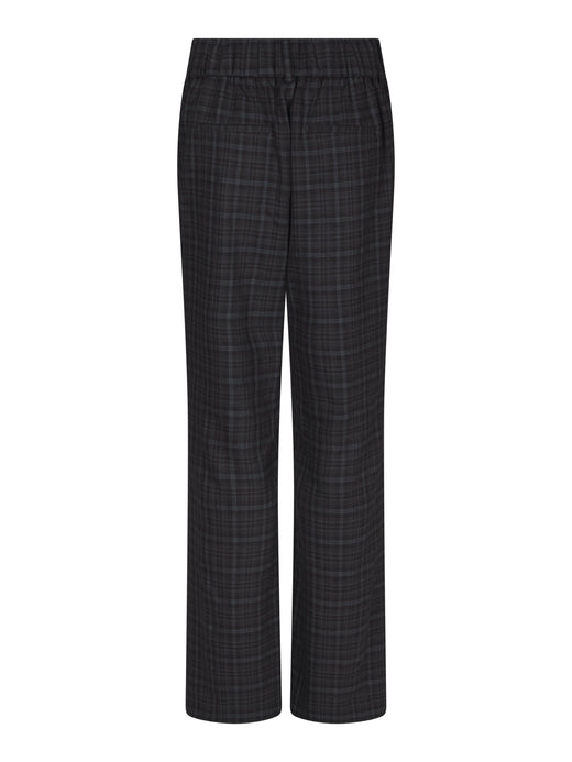 Valentin Studio - Pretty Check Pants Wide 169427 - 104 - Dark Grey Bukser 