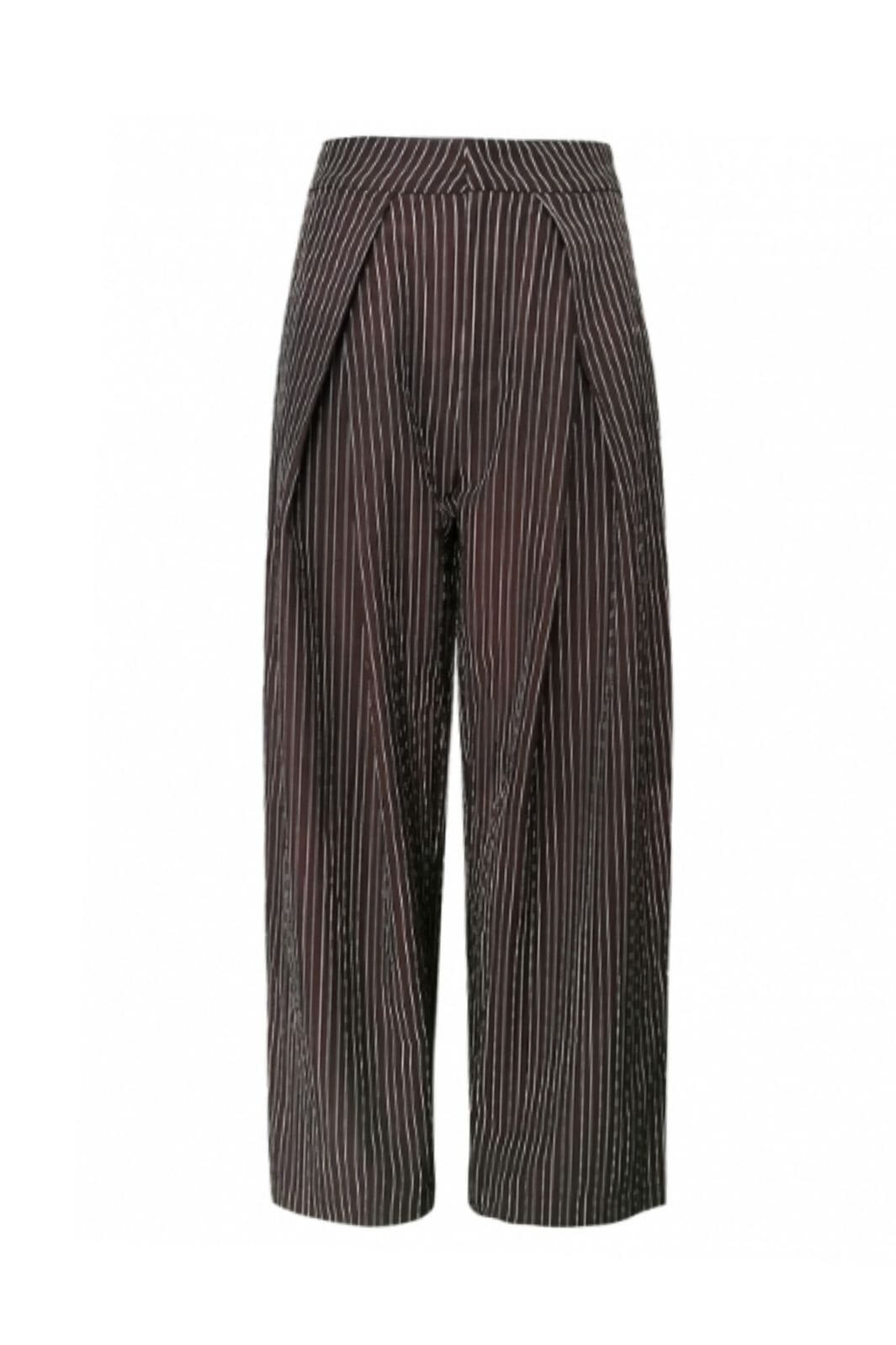 Valentin Studio - Suit Wide Pants Ch155993d - Brown Stripe Bukser 