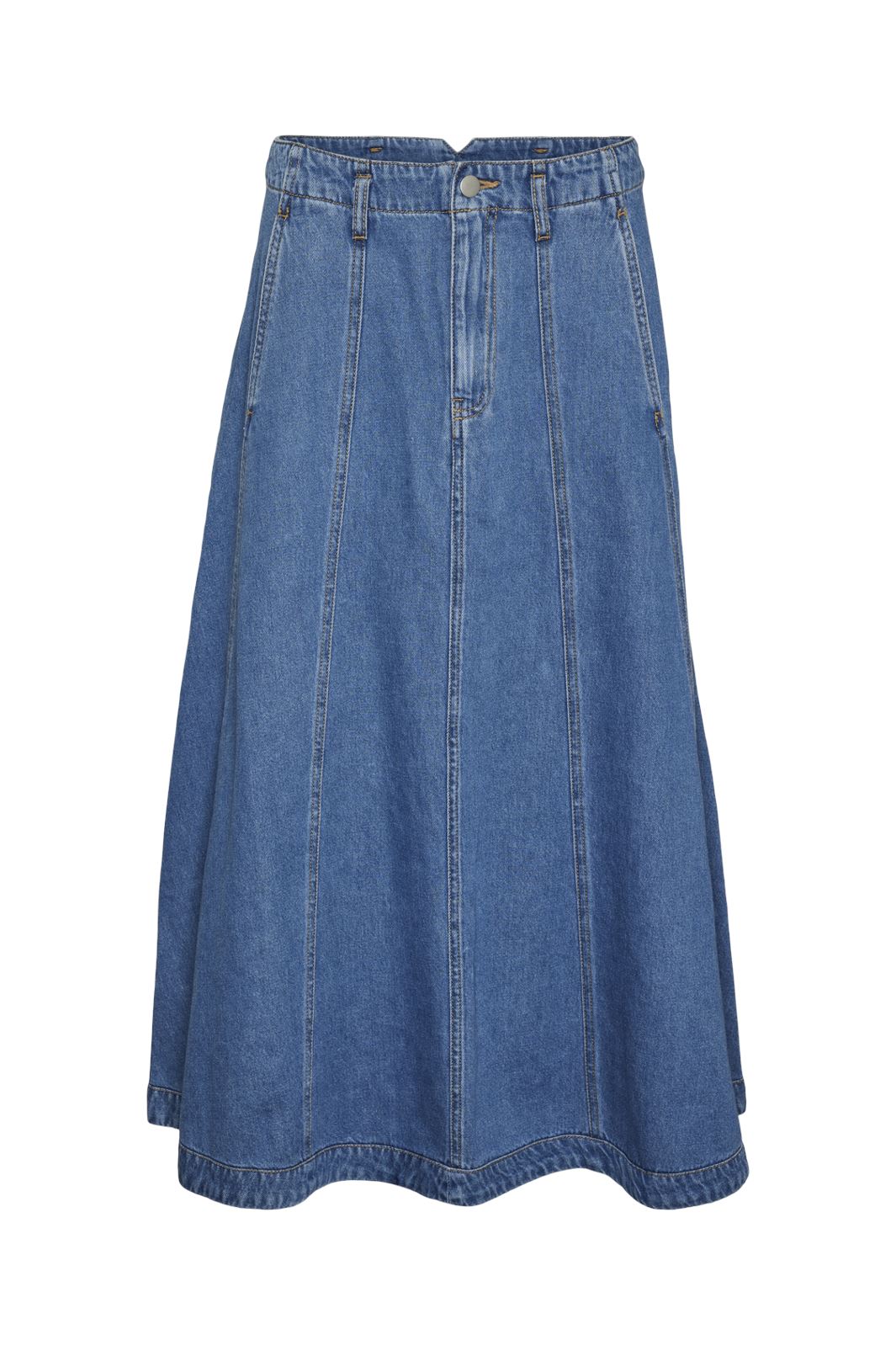 Vero Moda - Vmbrynn Hr Wide Calf Denim Skirt Pop - 4485660 Medium Blue Denim