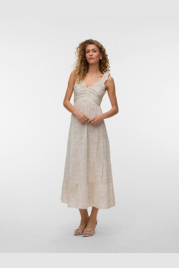Vero Moda - Vmdicthe Sl Frill Ankle Dress - 4979094 Pumice Stone Ally