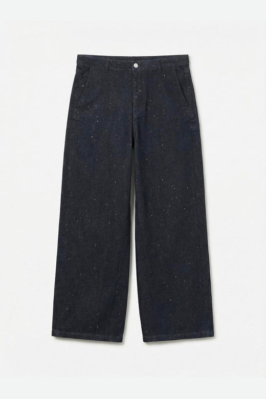 Vero Moda - Vmelin Mr Tapered Wide Glitter Jeans - 5112613 Dark Blue Denim Rinse Yo3136