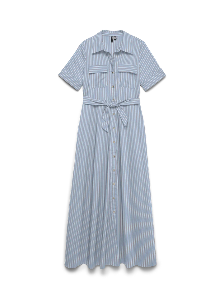 Vero Moda - Vmlotus 2/4 Ancl Shirt Dress Sb2 - 5078973 Cashmere Blue Blue Kjoler 