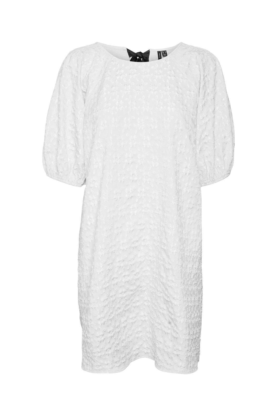 Vero Moda - Vmofelia 2/4 Short Bow Dress - 4687873 Bright White