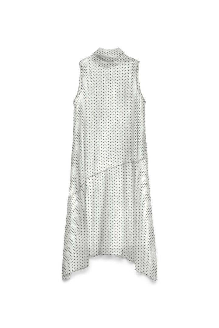 Vero Moda - Vmsmilla Sl Halterneck Long Dress - 5045931 Snow White Dot Black