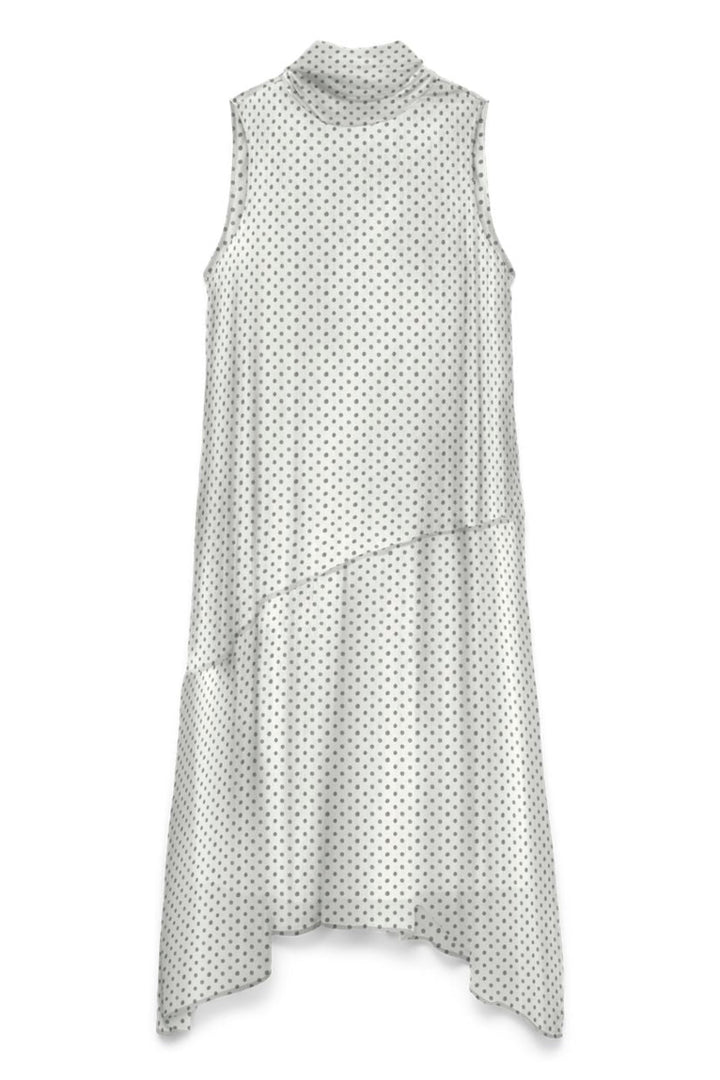 Vero Moda - Vmsmilla Sl Halterneck Long Dress - 5045931 Snow White Dot Black