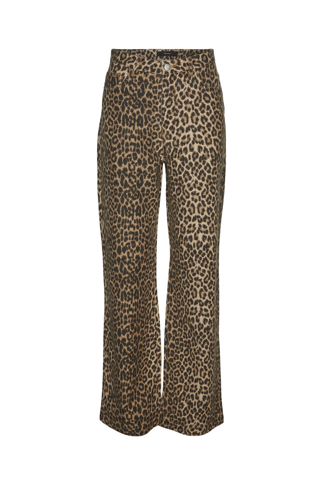 Vero Moda - Vmtessa Hr Wide Leo Jeans - 4672804 Silver Mink Leopard