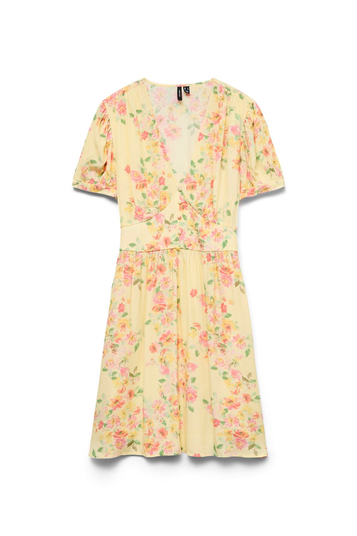 Vero Moda - Vmvilma Holy Ss Short Dress - 5035032 Golden Haze Holly