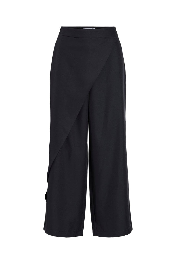 Vila - Bo Rw Cape Pants/Ln - 5185962 Black Beauty