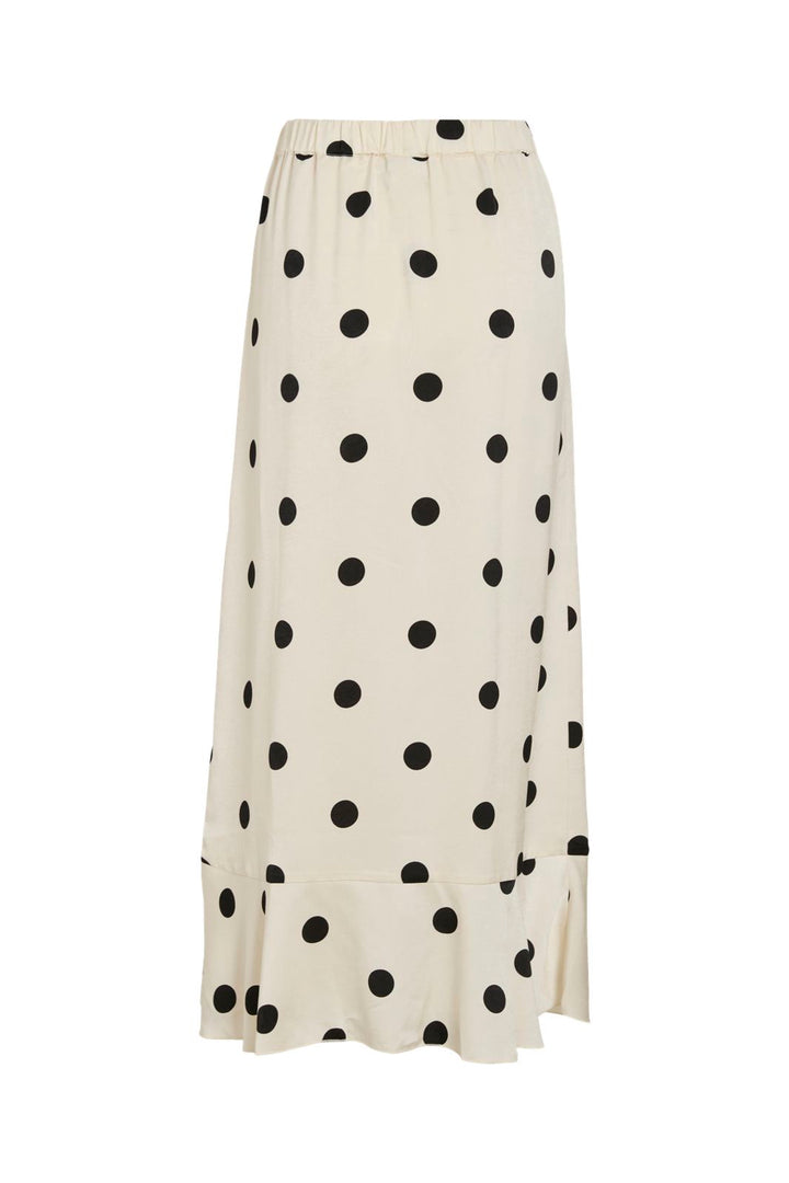 Vila - Viclaire Flounch Ankle Skirt Ro - 5052581 Birch Black Dots