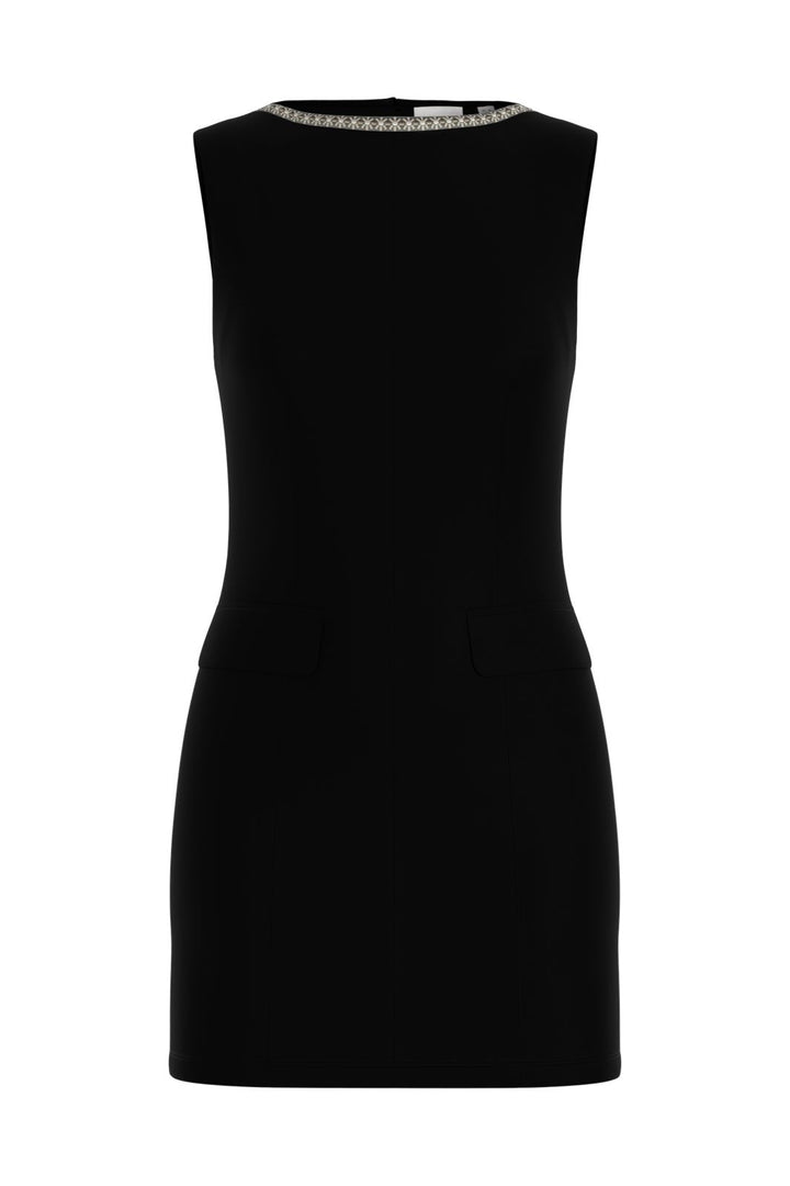 Vila - Viclara S/L Short Office Dress/Ka - 4962031 Black Pearl Neck