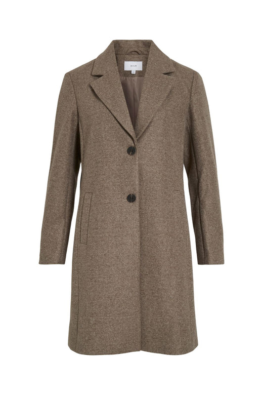 Vila - Viclaudia Button Coat - 4807968 Falcon Melange