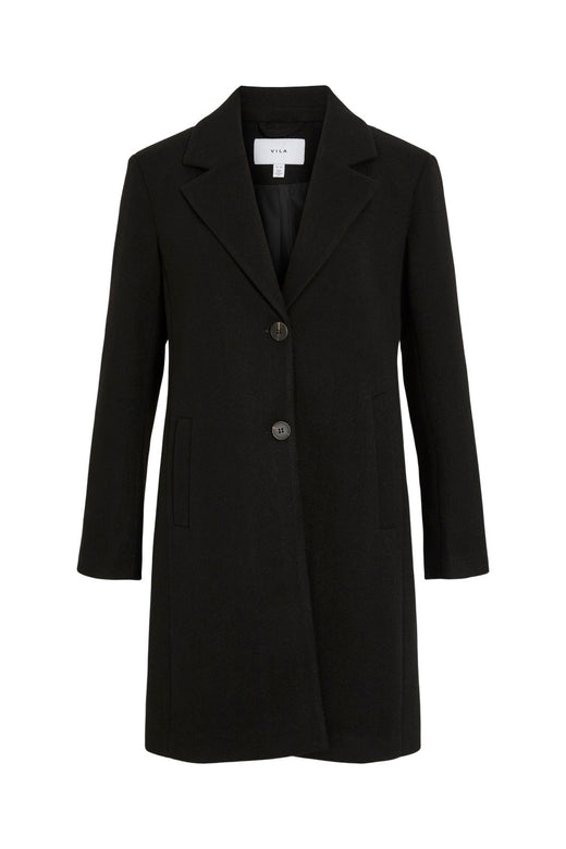 Vila - Viclaudia Button Coat - 4851069 Black Beauty