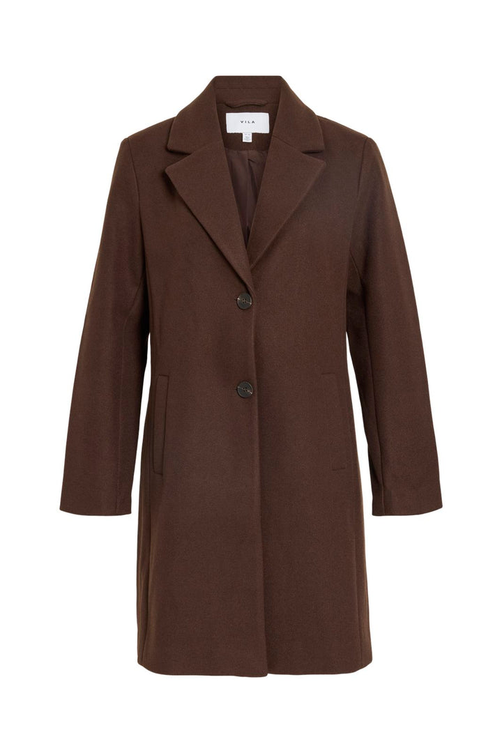Vila - Viclaudia Button Coat - 4912896 Coffee Bean