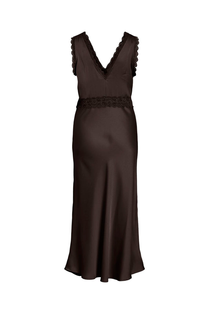 Vila - Viemily S/L Midi Dress - 5163911 Coffee Bean