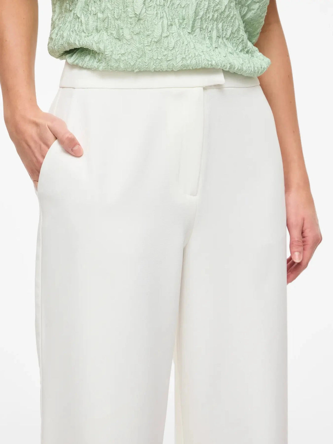 Vila - Vigery Winnie Wide Pants/Dc - 4950361 Cloud Dancer Bukser 
