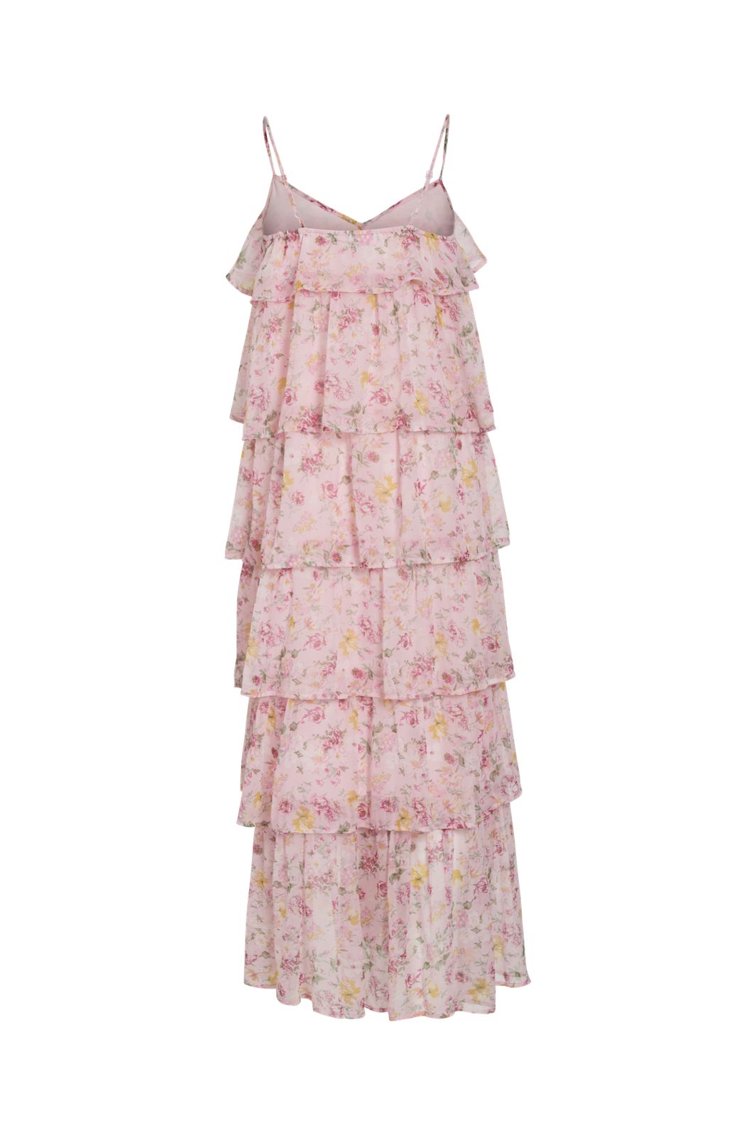 Vila - Viharley Ruffle Maxi Dress - 4997552 Sea Pink Small Flowers
