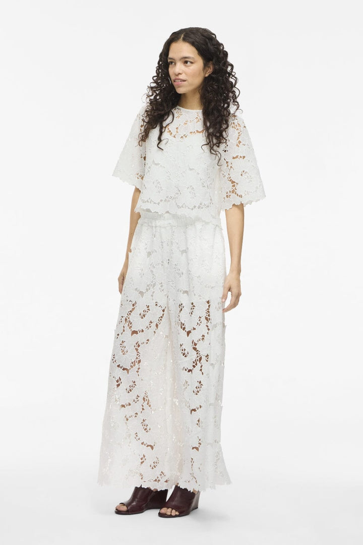 Vila - Vihylde 2/4 Lace Shirt - 4907607 Cloud Dancer Skjorter 
