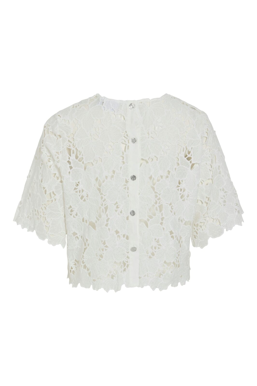 Vila - Vihylde 2/4 Lace Shirt - 4907607 Cloud Dancer Skjorter 