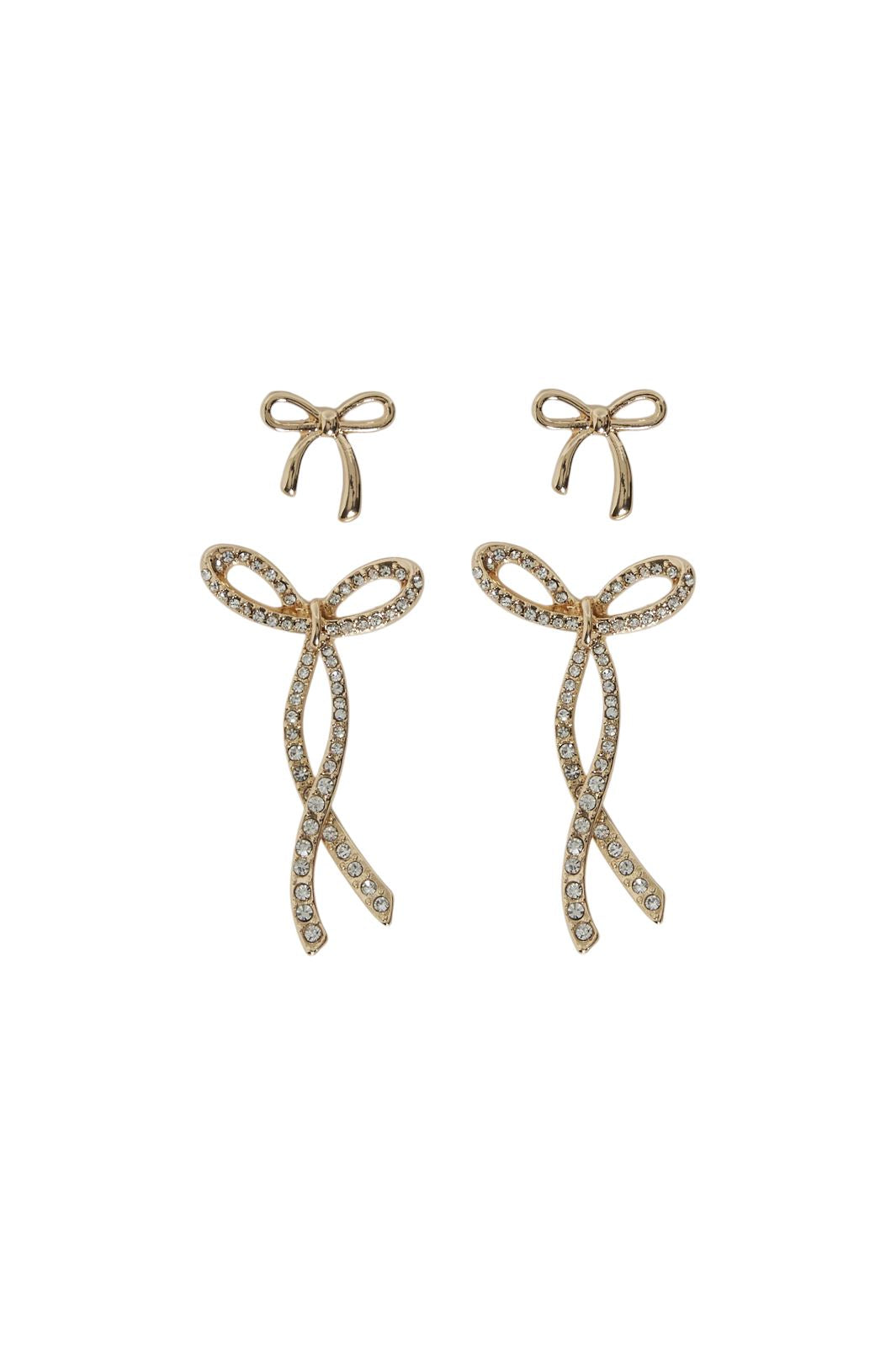 Vila - Vikyzer 2 Pck Bow Earrings/Ef - 4652183 Gold Colour