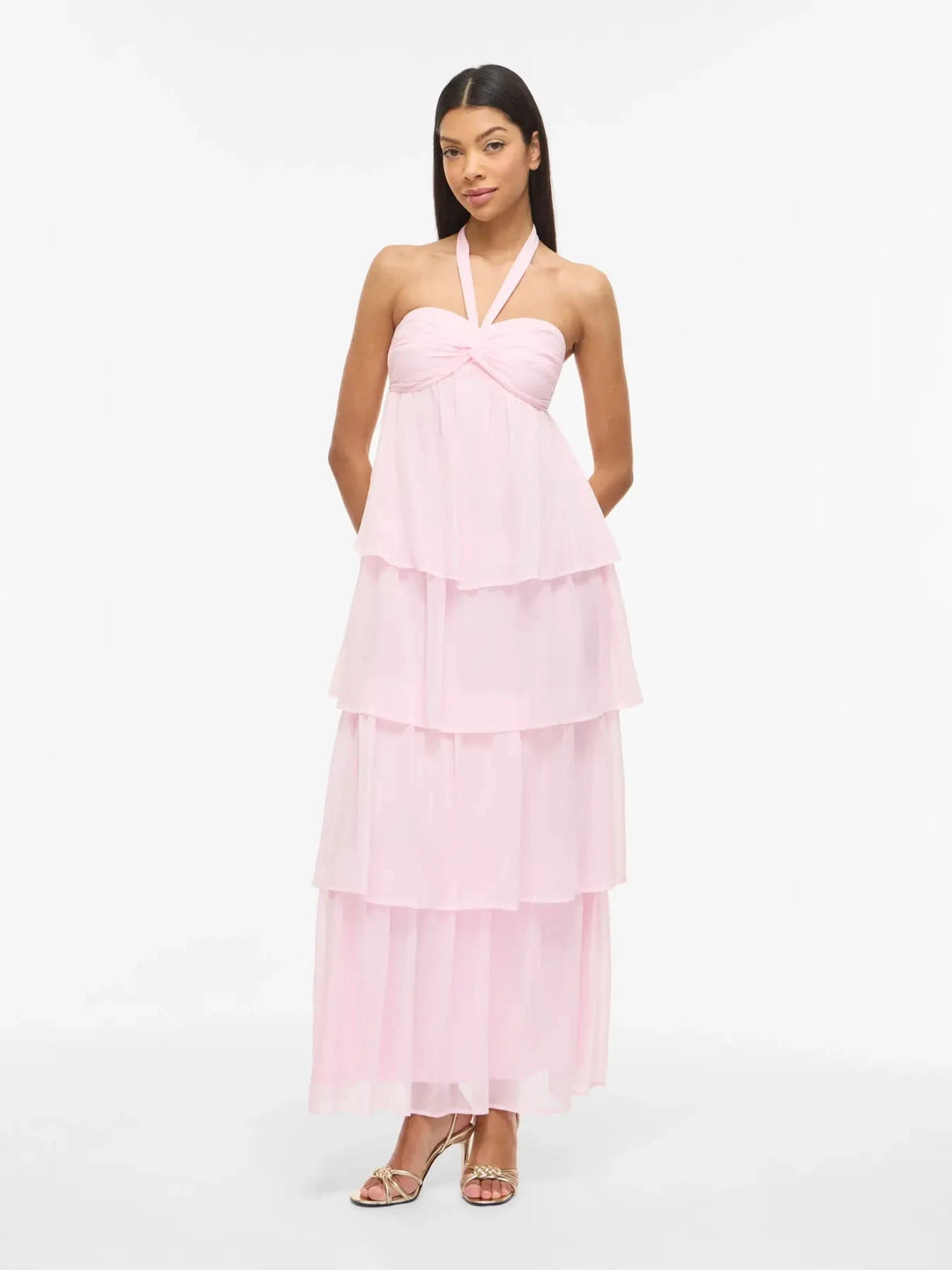 Vila - Vilea Halterneck Layered Dress/Dc/Ka - 5005144 Cherry Blossom Kjoler 