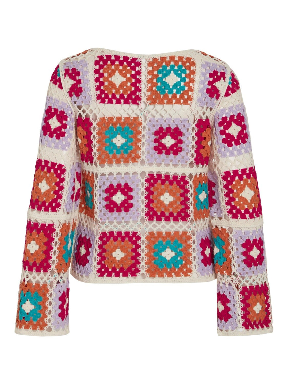 Vila - Vileah L/S Crochet Top / W - 4640644 Birch Multi Colors Toppe 