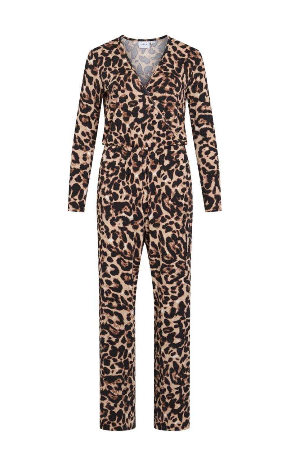 Vila - Vileoa L/S Jumpsuit - 4872607 Black Leo Buksedragter 